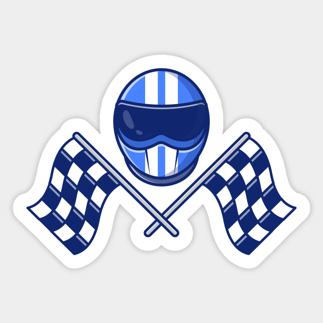 Helmet And Racing Flag Sticker by Catalyst Labs